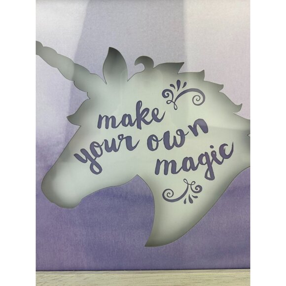 Unicorn Purple Make Your Own Magic Framed Art New View Gifts Girls Room Girly - Picture 2 of 13
